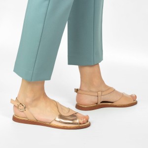 Sandale dama piele naturala DiAmanti Stefania roz nude si rose gold